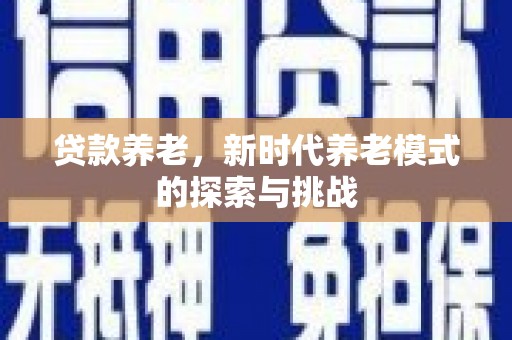 开福贷款养老，新时代养老模式的探索与挑战