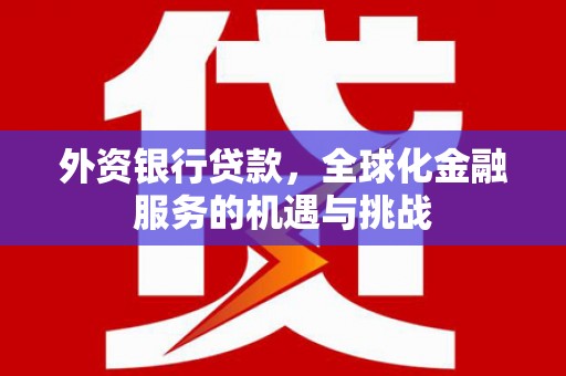 开福外资银行贷款，全球化金融服务的机遇与挑战