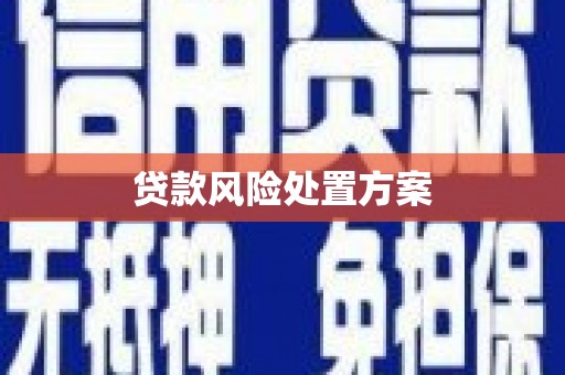 开福贷款风险处置方案