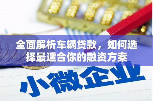 开福全面解析车辆贷款，如何选择最适合你的融资方案